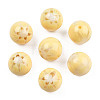 Flower Opaque Resin Beads RESI-T054-001A-3