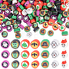 200Pcs Halloween/Christmas Theme Handmade Polymer Clay Beads CLAY-SC0001-44-1