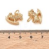 Brass Micro Pave Clear Cubic Zirconia Charms CU-CBA3F77-08G-3