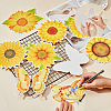 Butterfly & Sunflower Paper Wall Stickers AJEW-WH0244-79-3