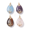 Natural Mixed Stone Copper Wire Wrapped Pendants PALLOY-JF02618-1
