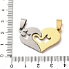 Valentine's Day 304 Stainless Steel Split Pendants STAS-F368-11GP-3