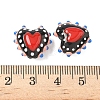 Baking Paint Glass Bumpy Beads Heart LAMP-V001-09F-4
