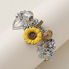 Sunflower & Heart & Bees Brass Cuff Bangles FS-WG88ED5-01-3