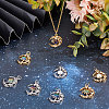 8Pcs 8 Colors Brass Micro Pave Clear Cubic Zirconia Glass Pendants KK-BBC0003-79-5