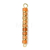 Natural Red Aventurine & Electroplated Synthetic Non-magnetic Hematite Heishi Connector Charms PALLOY-JF03291-01-1