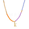 Rainbow Gradient Glass Seed Beaded Necklaces AF2375-11-1
