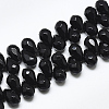Natural Dyed & Heated Black Onyx Beads Strands G-S357-C02-11-1