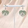 Natural Green Aventurine & 304 Stainless Steel Hoop Earrings for Women EJEW-G475-04P-04-2