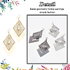 3 Pair 3 Color Alloy Rhombus Dangle Earrings for Women EJEW-FI0001-08-3