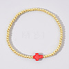 Brass Bead Stretch Bracelets for Women QZ0147-2-1