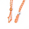 Adjustable Braided Waxed Cord Macrame Pouch Necklace Making MAK-WH0009-02L-2