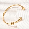 304 Stainless Steel Cuff Bangles for Women BJEW-P394-02G-2
