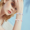 2Pcs 2 Colors Printed Porcelain & Glass Pearl Beaded Stretch Bracelets for Women BJEW-PA0001-11-7