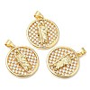 Rack Plating Brass Micro Pave Cubic Zirconia Pendants KK-A185-31G-1