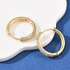 Brass Clear Cubic Zirconia Hoop Earrings EJEW-A156-08A-G-2