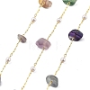 Natural Fluorite & Glass Link Chains CHC-K014-12G-07-1