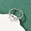 Brass Micro Pave Cubic Zirconia Finger Rings for Women RJEW-B153-01P-1