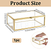 Glass & Brass Jewelry Box with Chain Hinge CON-WH0110-335A-2
