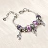 Alloy European Beads Charm Bracelets BJEW-F495-17P-4