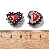 Painted Glass Beads Bumpy Beads Heart X-LAMP-V001-07F-4