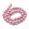 Electroplated Cherry Quartz Glass Beads Strands G-O164-04-8mm-2
