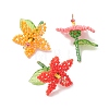 Glass Seed Beaded Pendants PALLOY-MZ01283-2