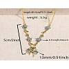 Brass Pave Cubic Zirconia Flower Bowknot Pendant Necklaces for Women WGA7CA3-01-1