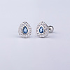 Brass Pave Marine Blue Cubic Zirconia Cartilage Earrings FS-WGEDAE7-01-1