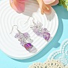 Natural Rose Quartz Chip & Natural Quartz Dangle Earrings for Women EJEW-TA00560-04-2