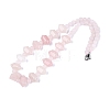 Natural Rose Quartz Round & Cone Beaded Necklaces NJEW-N064-03N-2