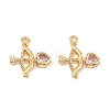 Brass Micro Pave Cubic Zirconia Charms KK-C155-27G-1