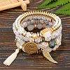 Boho Style Wood Beaded Stretch Bracelet Sets for Women WGE3C3B-47-1