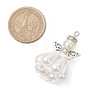 Pearlized Glass Pearl Beads  Pendants PALLOY-MZ00487-04-2