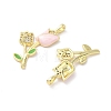 Brass Micro Pave Cubic Zirconia with Enamel Pendants KK-Z134-05G-02-2