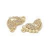 Brass Micro Pave Clear Cubic Zirconia Connector Charms KK-E068-VB033-3
