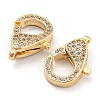 Brass Micro Pave Clear Cubic Zirconia Lobster Claw Clasps KK-Q789-03G-2