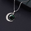 Alloy & Glass Luminous Moon Constellation Pendant Necklaces WG12A0F-11-1