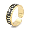Ion Plating(IP) 304 Stainless Steel Enamel Cuff Finger Rings RJEW-L107-085G-02-1