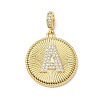 Brass Micro Pave Clear Cubic Zirconia Pendants KK-L253-17G-A-1