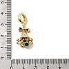 Brass Micro Pave Cubic Zirconia European Dangle Charms KK-L258-07G-02-3