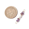 Natural Amethyst Chip & Natural Cultured Freshwater Pearl Rice Beaded Connector Charms PALLOY-JF03707-09-2