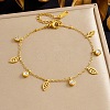 304 Stainless Steel & Rhinestone Charm Bracelets BJEW-B171-15G-1