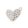 Valentine's Day Brass Micro Pave Clear Cubic Zirconia Charms KK-D225-08P-1