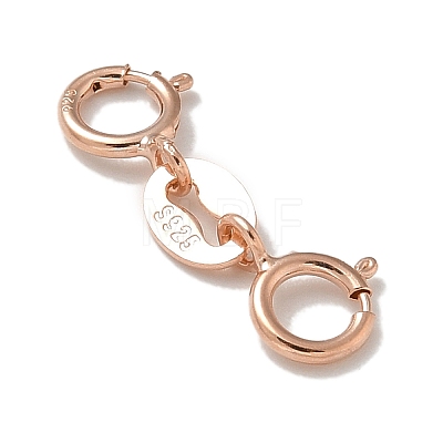 S925 Sterling Silver Double Spring Ring Clasps STER-R003-08RG-1