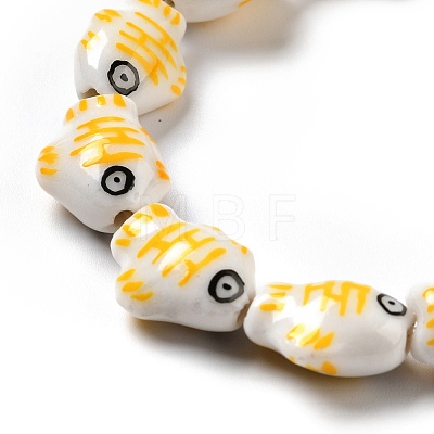 Handmade Printed Porcelain Beads PORC-F005-03B-1