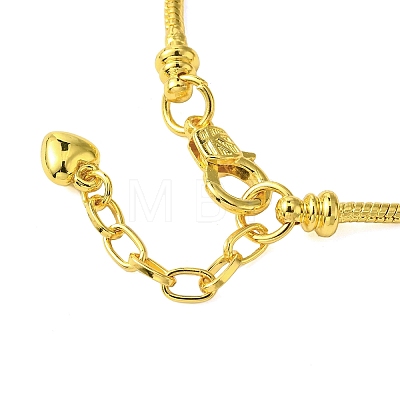 Brass Round Snake Chains Bracelets for Women BJEW-D041-02G-1