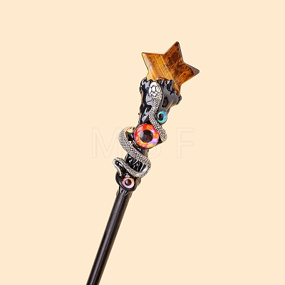 Evil Eyes Style Natural Tiger Eye Magic Wand PW-WGF9442-04-1