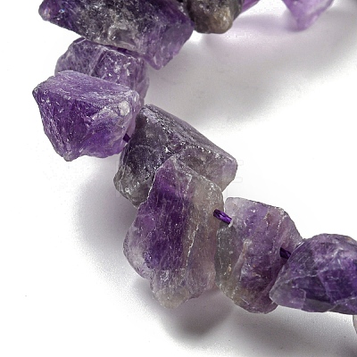 Raw Rough Natural Amethyst Beads Strands G-E576-26A-1