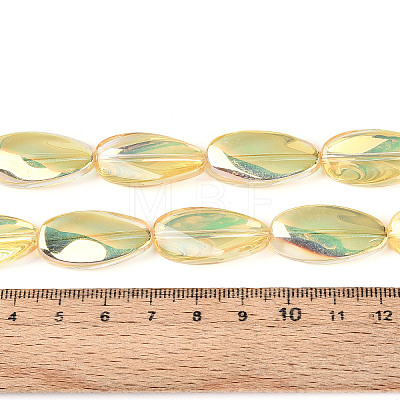 Electroplate Transparent Glass Beads Strands EGLA-N055-02C-1